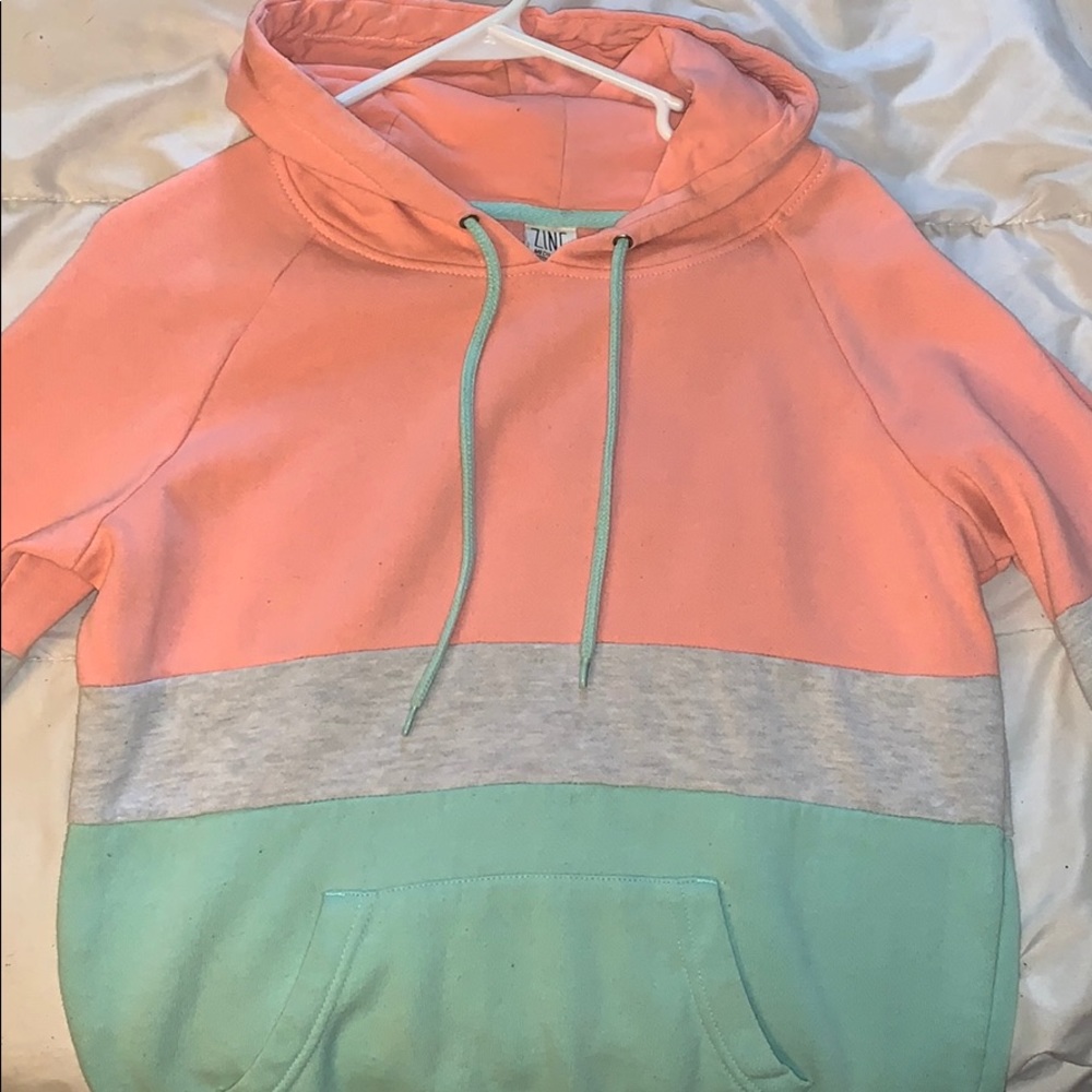 Zumiez pink/gray/mint hoodie